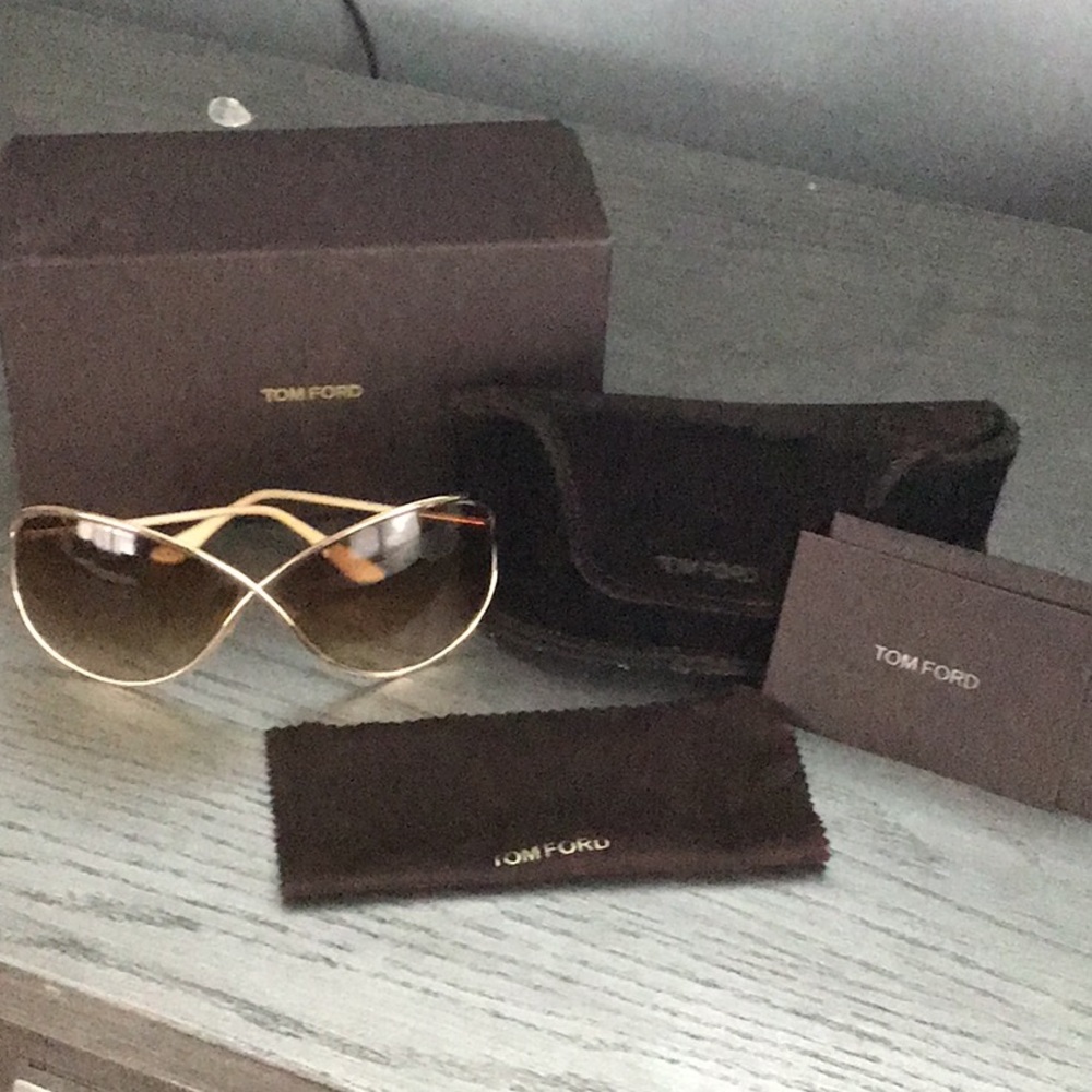 Tom Ford Sunglasses- gold frame, brown lens